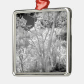 Infrarood van bomen in gebouwen en trails in Las 2 Metalen Ornament (Links)