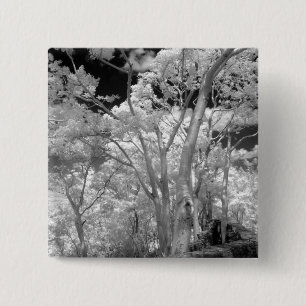 Infrarood van bomen in gebouwen en trails in Las 2 Vierkante Button 5,1 Cm