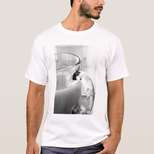Infrarood, zwart en wit, beker, glas, koffie, t-shirt (Voorkant)