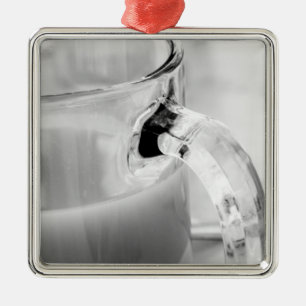 Infrarood, Zwart en Wit,kop, glas, koffie, Metalen Ornament