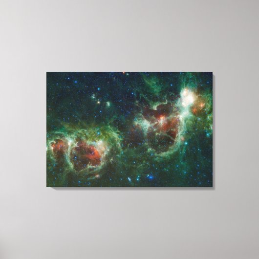Infraroodmozaïek van de nebulae van Heart en Soul Canvas Afdruk (Voorkant)