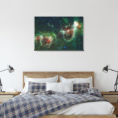 Infraroodmozaïek van de nebulae van Heart en Soul Canvas Afdruk (Insitu (Slaapkamer))