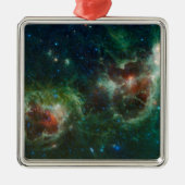Infraroodmozaïek van de nebulae van Heart en Soul Metalen Ornament (Voorkant)