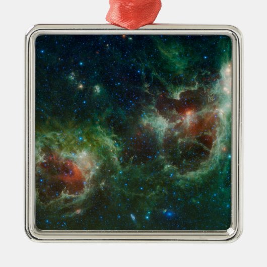 Infraroodmozaïek van de nebulae van Heart en Soul Metalen Ornament (Voorkant)