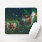 Infraroodmozaïek van de nebulae van Heart en Soul Muismat (Met muis)