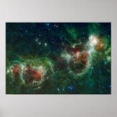 Infraroodmozaïek van de nebulae van Heart en Soul Poster (Voorkant)