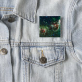 Infraroodmozaïek van de nebulae van Heart en Soul Vierkante Button 5,1 Cm (In situ)