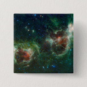 Infraroodmozaïek van de nebulae van Heart en Soul Vierkante Button 5,1 Cm