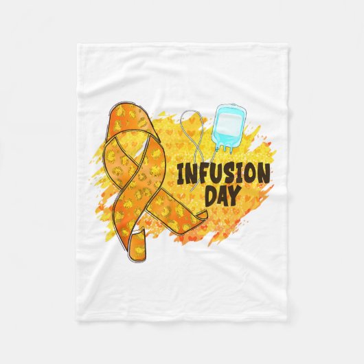 Infusiedag Multipele Sclerose Bewustzijn Oranje R Fleece Deken (Voorkant)