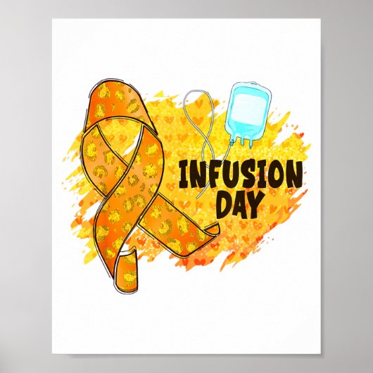 Infusiedag Multiple Sclerose Bewustzijn Oranje R Poster (Voorkant)