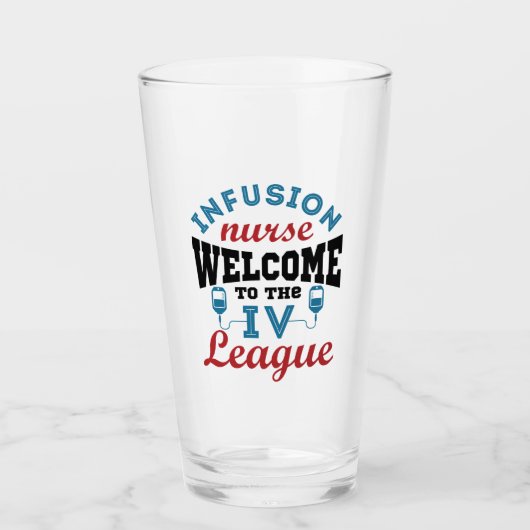 Infusieverpleegster Welkom bij de I.V. League Glas (Voorkant)