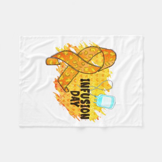 Infusion Day Multiple Sclerosis Awareness Orange R Fleece Deken (Voorkant (Horizontaal))