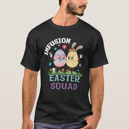 Infusion Nurse Easter Squad Bunny Eggs Oncology Nu T-shirt (Voorkant)