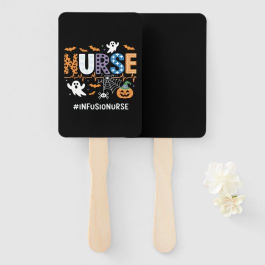 Infusion Nurse Nursing Stethoscope Halloween Essen Handwaaier (Voorkant en achterkant)