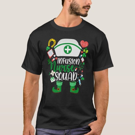 Infusion Nurse Squad Nursing Leprechaun St Patrick T-shirt (Voorkant)