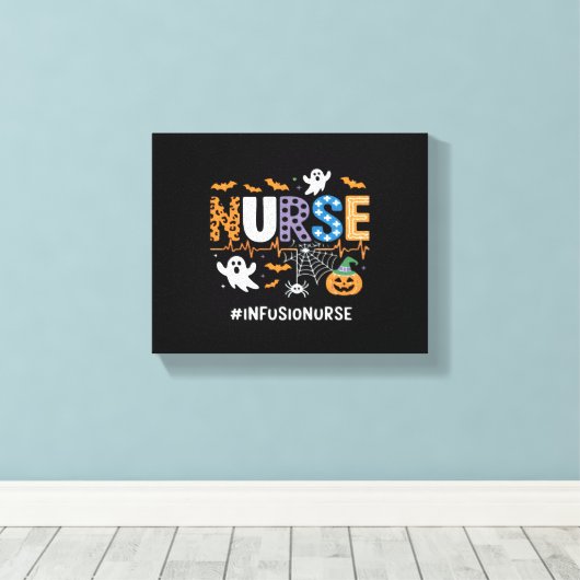 Infuusverpleegkundige stethoscoop Halloween Essen Canvas Afdruk (Insitu (Houten vloer))