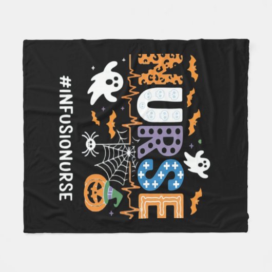 Infuusverpleegkundige stethoscoop Halloween Essen Fleece Deken (Voorkant (Horizontaal))