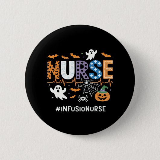Infuusverpleegkundige stethoscoop Halloween Essen Ronde Button 5,7 Cm (Voorkant)