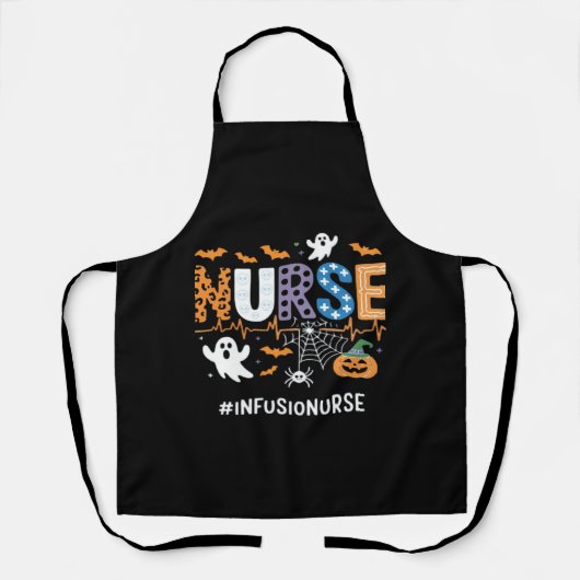 Infuusverpleegkundige stethoscoop Halloween Essen Schort (Voorkant)