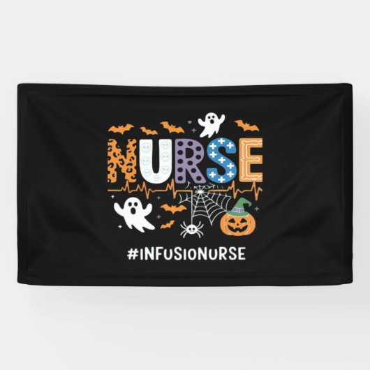 Infuusverpleegkundige stethoscoop Halloween Essen Spandoek (Horizontaal)