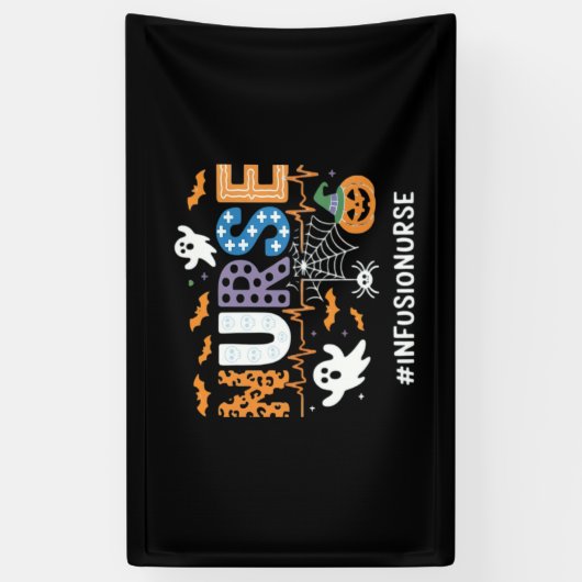 Infuusverpleegkundige stethoscoop Halloween Essen Spandoek (Verticaal)