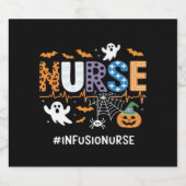 Infuusverpleegkundige stethoscoop Halloween Essen Sparkling Wijnetiket (Enkel label)