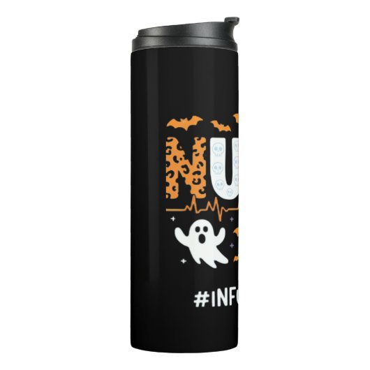 Infuusverpleegkundige stethoscoop Halloween Essen Thermosbeker (Gedraaid links)