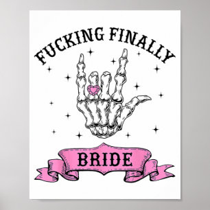 ING Eindelijk Bruid Skelet Ring Vinger Bachelorett Poster