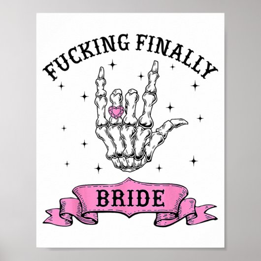 ING Eindelijk Bruid Skelet Ring Vinger Bachelorett Poster (Voorkant)