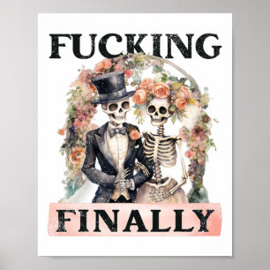 ING Eindelijk bruidsmeisje skelet bruid bruidegom Poster