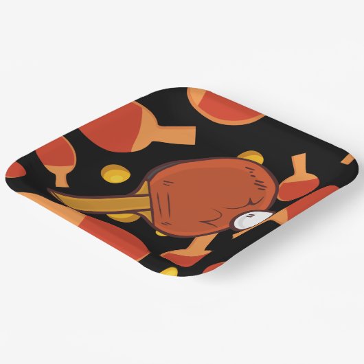 {ing pong tafeltennis verjaardagsfeestje papieren bordje (Gebogen)