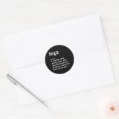 Inga Definitie Persoonlijke Naam Grappige Verjaard Ronde Sticker (Envelop)