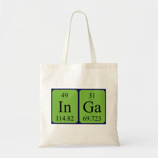Inga periodieke lijstnaam canvas tas (Voorkant)