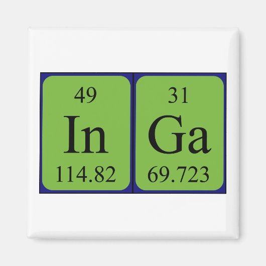 Inga periodieke lijstnaam magnet (Voorkant)