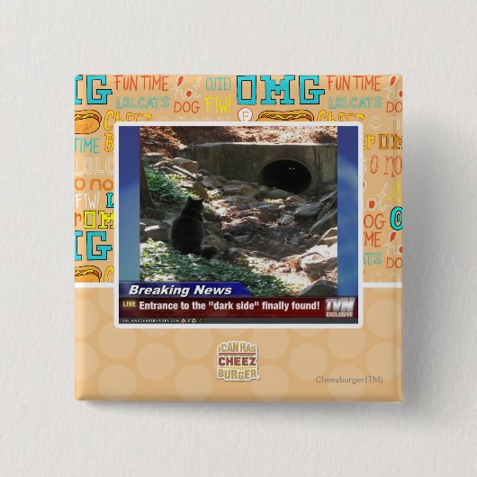 Ingang aan de donkere kant vierkante button 5,1 cm (Voorkant)