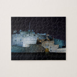 Ingang bij het kasteel van Edinburgh, 's nachts in Legpuzzel