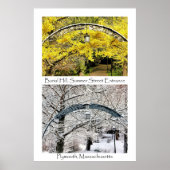 Ingang Burial Hill Plymouth MA collage Poster (Voorkant)