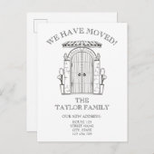 Ingang deur nieuwe woning verhuizen aankondiging (Voorkant / Achterkant)