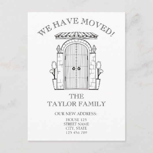 Ingang deur nieuwe woning verhuizen aankondiging (Voorkant)