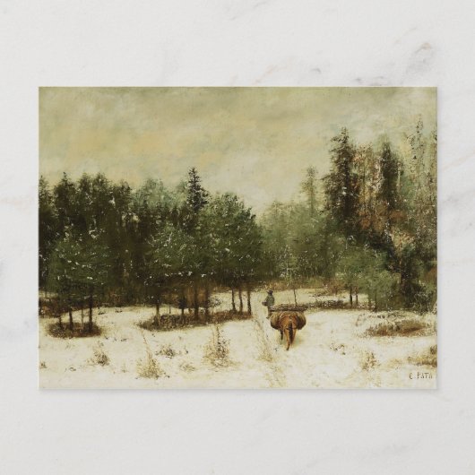 Ingang in het bos in de winter briefkaart (Voorkant)