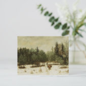 Ingang in het bos in de winter briefkaart (Staand voorkant)