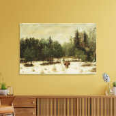 Ingang in het bos in de winter canvas afdruk (Insitu (Woonkamer))