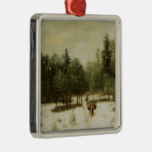 Ingang in het bos in de winter metalen ornament (Rechts)