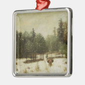 Ingang in het bos in de winter metalen ornament (Links)