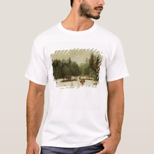 Ingang in het bos in de winter t-shirt (Voorkant)