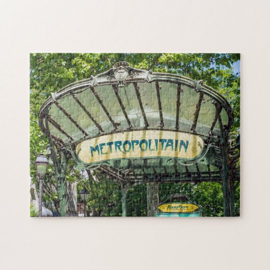 Ingang metro bij Montmartre - Parijs Legpuzzel (Horizontaal)