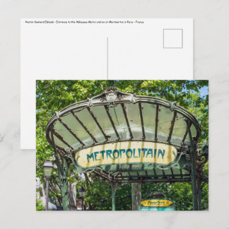 Ingang metrostation Montmartre - Parijs Briefkaart