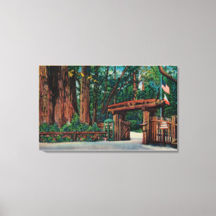 Ingang naar Big Trees Park, Santa Cruz County Canvas Afdruk