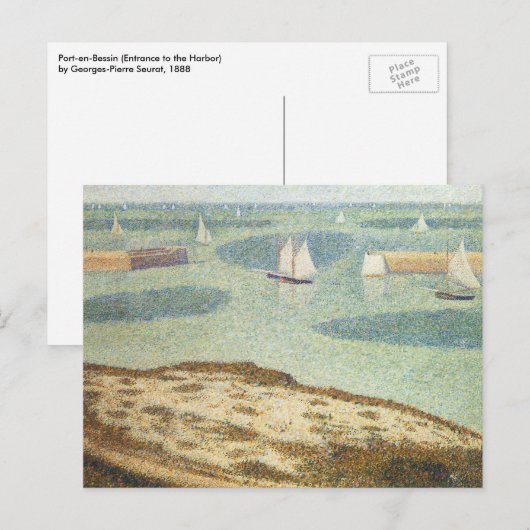 Ingang naar Harbour door Georges Seurat,  kunst Briefkaart (Voorkant / Achterkant)