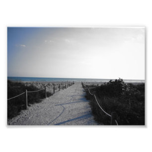 Ingang naar het strand foto afdruk